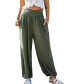 ფოტო #1 პროდუქტის Women's Olive Surplice Waist Straight Leg Pants