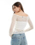 Фото #8 товара Vero Moda off shoulder stretch lace top in white