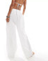 Фото #4 товара COLLUSION elastic waist linen beach trouser in white