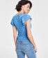 Women's Flutter-Sleeve Ribbed Top, Created for Macy's