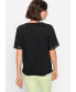 ფოტო #3 პროდუქტის Women's Linen Cotton Blend Mixed Media T-Shirt with Embroidered Trim
