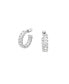ფოტო #1 პროდუქტის Millenia Hoop Earrings with Octagon Cut White Zirconia