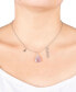 Фото #2 товара Macy's amethyst Pear Shape Bead 16mm Charm Necklace in Fine Silver Plated Brass