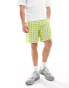 ASOS DESIGN short in green gingham check