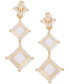 Фото #1 товара Gold-Tone Square Crystal Clip-On Triple Drop Earrings