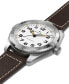 ფოტო #3 პროდუქტის Men's Swiss Automatic Khaki Field Expedition Brown Leather Strap Watch 41mm