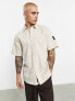 Calvin Klein Jeans linen short sleeve shirt in beige