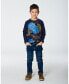 Фото #2 товара Big Boys Raglan T-Shirt With Dinosaure Print Navy