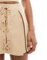 Reclaimed Vintage skirt with lace up front in pinstripe