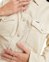 Wrangler boxy cord overshirt in cream