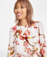 Juniors' Floral-Print Braided-Belt Long-Sleeve Dress