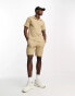 Фото #11 товара Only & Sons co-ord oversized revere ribbed polo in beige