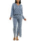 ფოტო #10 პროდუქტის Women's 2-Pc. Printed Henley Pajamas Set