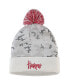 Фото #1 товара Men's White and Scarlet Nebraska Huskers Cuffed Knit Hat with Pom