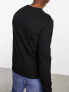 ASOS DESIGN 2 pack long sleeve t-shirt with crew neck in black