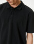 Фото #9 товара 4sam10003mk 999 Siyah Erkek Pamuk Jersey Kısa Kollu Polo Yaka Basic T-shirt