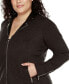 ფოტო #4 პროდუქტის Black Label Plus Size Motorcycle Sweater Jacket