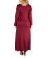 ფოტო #2 პროდუქტის Long Sleeve T-Shirt Plus Size Maxi Dress