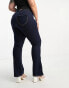 DTT Plus Bianca high waisted wide leg disco jeans with heart pocket detail in blue