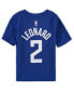 Preschool Girls and Boys Kawhi Leonard Royal LA Clippers Team Name Number T-shirt