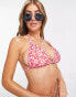 Peek & Beau Fuller Bust Exclusive triangle bikni top in bright disty floral print