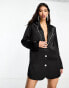Фото #4 товара Kyo The Brand blazer dress with diamante contrast trim in black