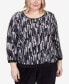 Фото #5 товара Plus Size Drama Queen Vertical Chenille Texture Knit Banded Top