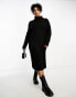 Фото #1 товара ONLY Curve roll neck midi jumper dress in black