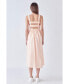 Women's Striped Smocked Midi Dress