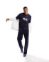 ASOS DESIGN philly print pyjama set in navy