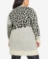 Фото #5 товара Plus Size Lena Leopard Open Front Cardigan Sweater