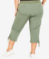 Фото #2 товара Plus Size Cotton Cinch Capri Pants