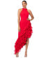 ფოტო #2 პროდუქტის Women's Ruffled Asymmetric-Hem Dress