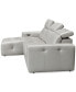 Фото #7 товара CLOSEOUT! Haigan 3-Pc. Leather Chaise Sectional Sofa with 1 Power Recliner, Created for Macy's