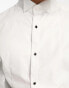 ASOS DESIGN easy iron slim sateen formal dress shirt with bib in white