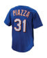 Фото #2 товара Men's Mike Piazza Royal New York Mets Cooperstown Collection Mesh Batting Practice Button-Up Jersey