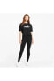 Kadın Siyah Cropped Essentıals Logo Spor T-shirt Vo58686601