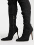 ASOS DESIGN Curve Koko heeled over the knee boots in black