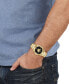 ფოტო #4 პროდუქტის Men's V-Code Swiss Ion-Plated Gold-Tone Stainless Steel Bracelet Watch 43mm