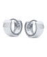 Фото #3 товара Simple Basic Thin Flat Huggie Hoop Kpop Earrings For Women Hinge Sterling Silver