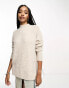 Vero Moda Tall high neck knitted jumper in cream