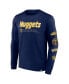 Фото #2 товара Men's Navy Denver Nuggets Baseline Long Sleeve T-shirt