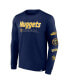 Men's Navy Denver Nuggets Baseline Long Sleeve T-shirt