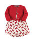 ფოტო #1 პროდუქტის Baby Girls Baby ganic Cotton Dress and Cardigan 2pc Set, Bows