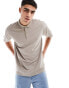 New Look oversized polo shirt in light brown