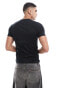 ASOS DESIGN muscle fit t-shirt in black with chest print