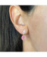 Фото #3 товара Bubblegum Pink Enamel Round Link Drop Earrings 14K Gold