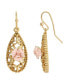 ფოტო #1 პროდუქტის Pink Porcelain Rose Drop Earrings