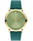 ფოტო #1 პროდუქტის Men's Bold Evolution 2.0 Swiss Quartz Green Leather Watch 40mm