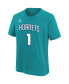ფოტო #2 პროდუქტის Big Boys LaMelo Ball Teal Charlotte Hornets Icon Name and Number T-shirt